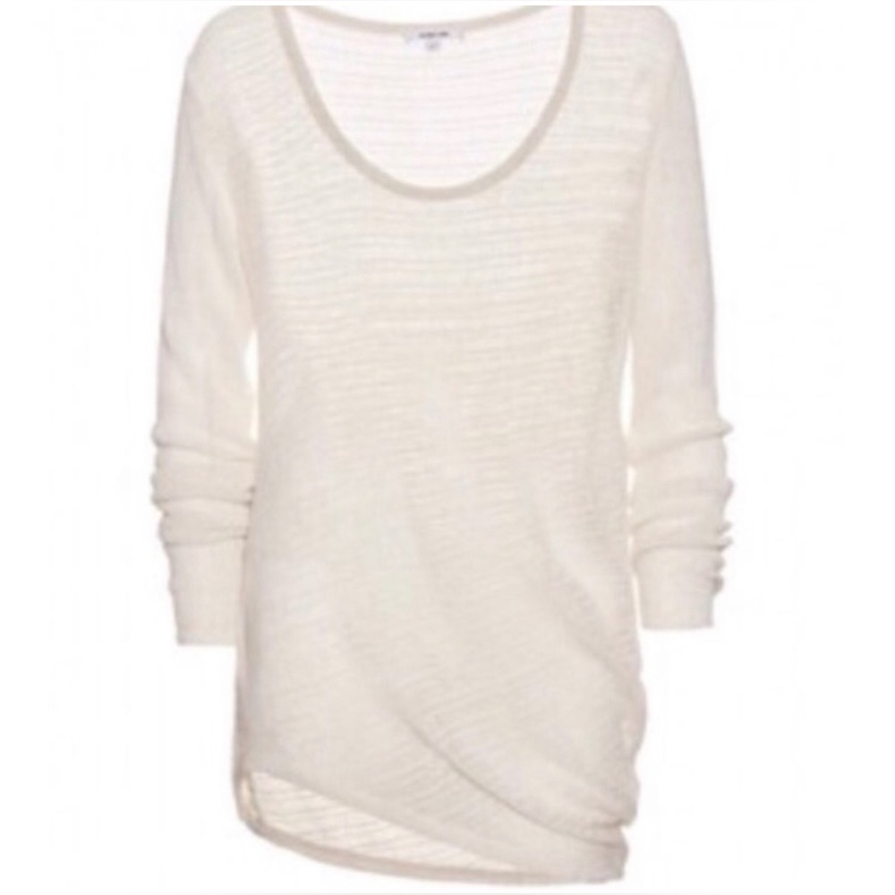 Helmut Lang Layering Open Weave Ivory Sweater S/M - image 1